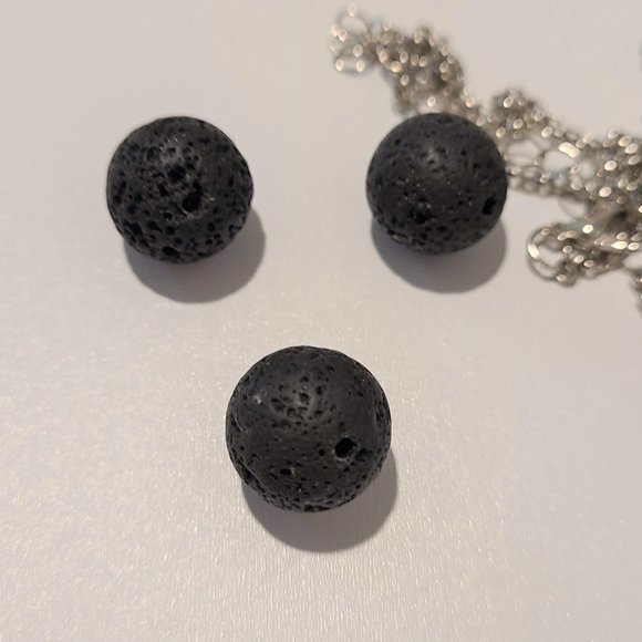 Long Volcanic/Lava Stone Diffuser Necklace - Picture 5 of 9